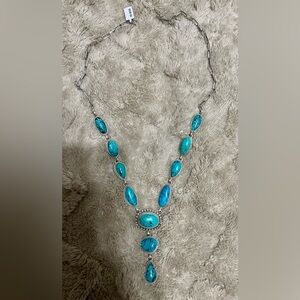 Sterling silver turquoise lariat Necklace